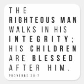 箴言20:7義なる人の父の日の節 スクエアシール (正面)