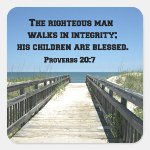 箴言20:7義なる人は正しく歩む スクエアシール
