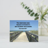 箴言20:7義なる人は正しく歩む ポストカード (スタンド正面)