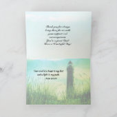 箴言20:7聖書の一節 父の日、灯台 カード (内部)