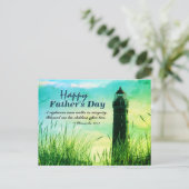 箴言20:7聖書の節の父の日,灯台 ポストカード (スタンド正面)