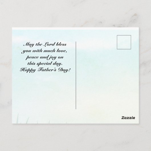 箴言20:7聖書の節の父の日，灯台 ポストカード (裏面)