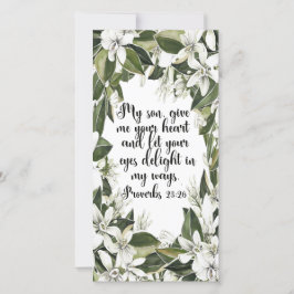 箴言23:26, Water color bible verse bookmark