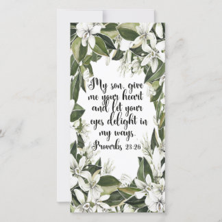 箴言23:26, Water color bible verse bookmark