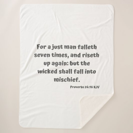 箴言24:16 KJV聖句聖なる書物、 経典 シェルパブランケット (正面)