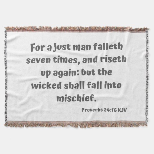 箴言24:16 KJV聖句聖なる書物、 経典 スローブランケット (正面)