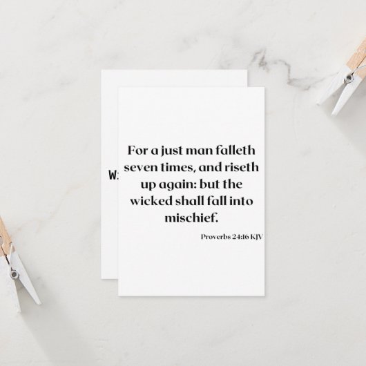 箴言24:16 KJV聖書の聖なる書物、 経典挨拶 カード (正面/裏面インサイチュ)