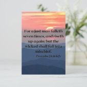 箴言24:16 KJV聖書の聖なる書物、 経典Pic Greeting カード (スタンド正面)