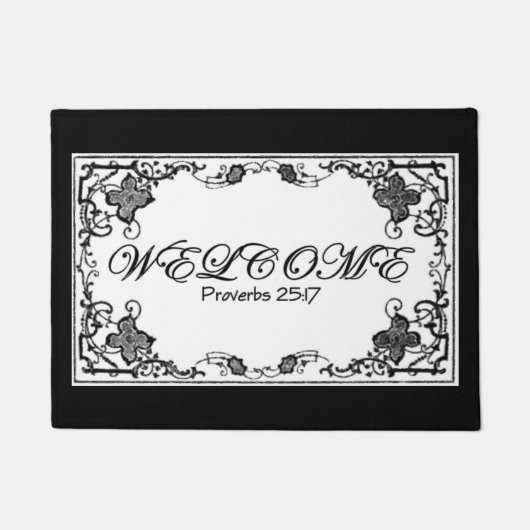 箴言25:17ようこそマット ドアマット (正面)