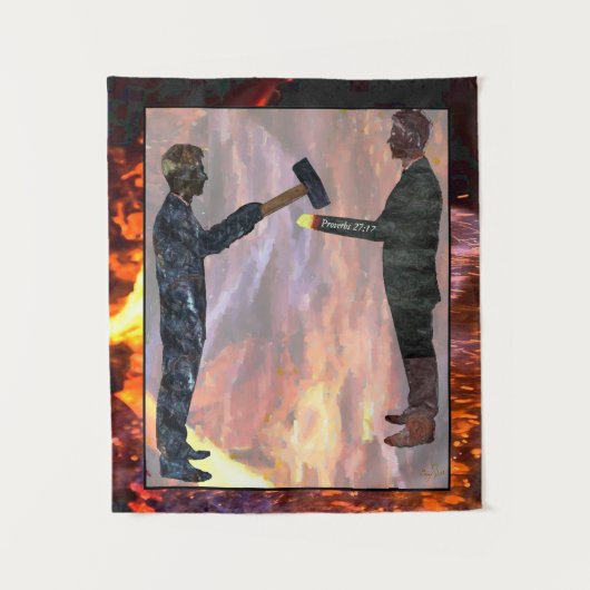 箴言27:17アート タペストリー (正面)