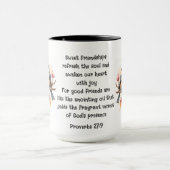 箴言27:9友情の聖書の引用文かわいい鳥 マグカップ (中央)