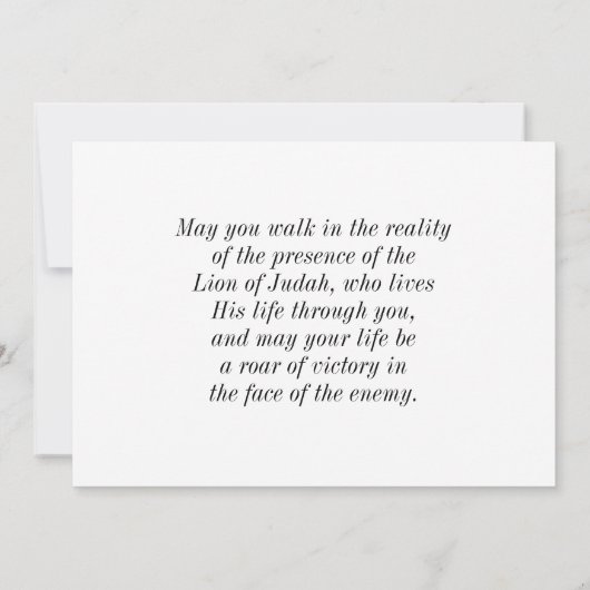 箴言28:1ライオンはっきりしたフラットカードとしての義 (裏面)