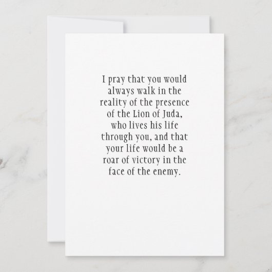 箴言28:1義ははっきりした獅子のカード (裏面)