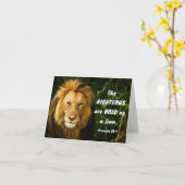 箴言28:1義ははっきりした獅子聖書である カード (黄色い花)