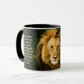 箴言28:1義ははっきりした獅子聖書である マグカップ (正面左)