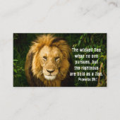 箴言28:1義ははっきりした獅子聖書である 名刺 (正面)