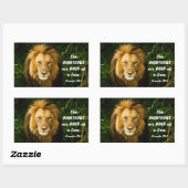 箴言28:1義ははっきりした獅子聖書である 長方形シール (シート)