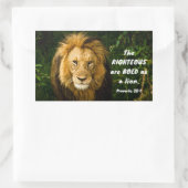 箴言28:1義ははっきりした獅子聖書である 長方形シール (バッグ)