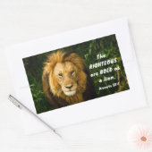 箴言28:1義ははっきりした獅子聖書である 長方形シール (封筒)