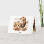 箴言28:1聖書の義ははっきりした獅子である カード (裏面)