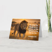 箴言28:1聖書の義ははっきりした獅子である カード (正面)