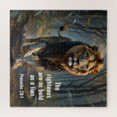 箴言28:1聖書の義ははっきりした獅子である ジグソーパズル (横)