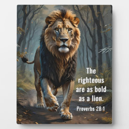 箴言28:1聖書の義ははっきりした獅子である フォトプラーク