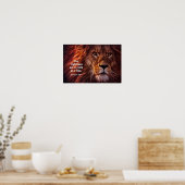 箴言28:1聖書の義ははっきりした獅子である ポスター (キッチン)