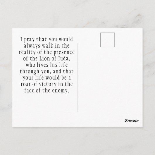 箴言28:1聖書の義ははっきりした獅子である ポストカード (裏面)