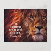 箴言28:1聖書の義ははっきりした獅子である ポストカード (正面)