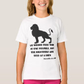 箴言28:1聖書の聖句引用文KJVガールズ Tシャツ (正面)