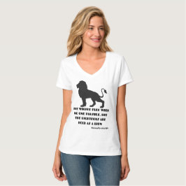 箴言28:1聖書の聖句引用文KJV女V首 Tシャツ