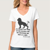 箴言28:1聖書の聖句引用文KJV女V首 Tシャツ (正面)