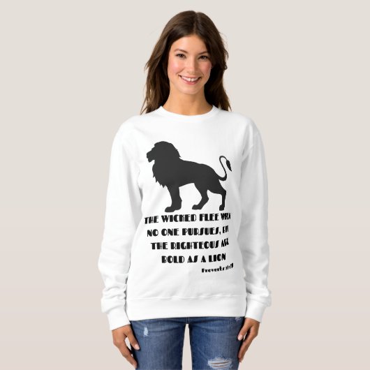 箴言28:1聖書の詩引用文KJV女の子 スウェットシャツ (正面フル)