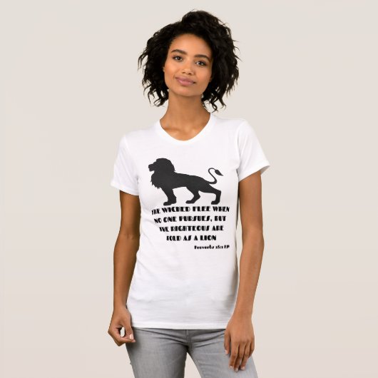 箴言28:1聖書の詩引用文KJV女の子 Tシャツ (正面フル)