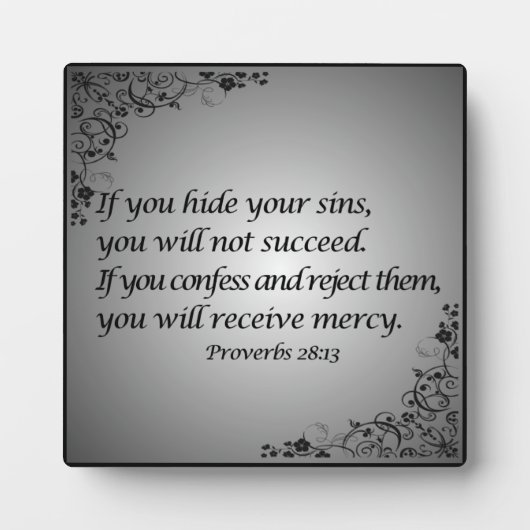 箴言28:13 フォトプラーク (正面)