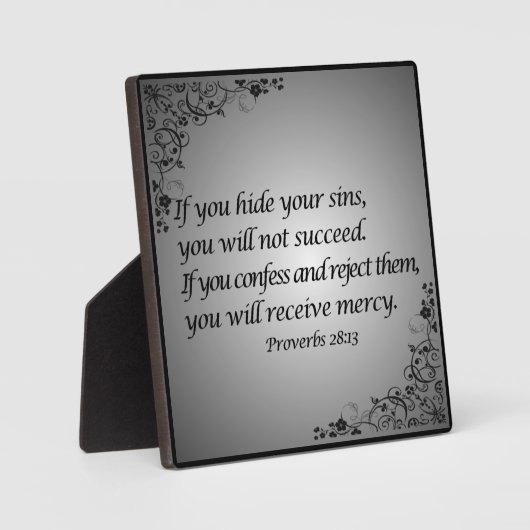 箴言28:13 フォトプラーク (正面)