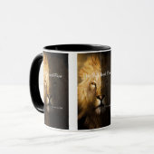 箴言28:1 KJV聖書の引用文二音マグカップ マグカップ (正面左)