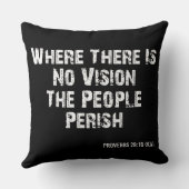 箴言29:18聖書の節KJV引用文 クッション (裏面)