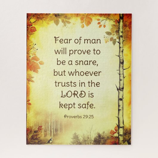 箴言29:25人の聖句への恐れ ジグソーパズル (縦)