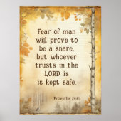 箴言29:25人の聖句への恐れ ポスター (正面)