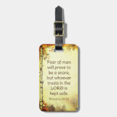 箴言29:25人の聖句への恐れ ラゲッジタグ (正面縦)