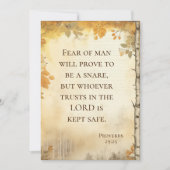 箴言29:25人の聖書への恐怖Verse Flat Card (正面)
