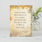 箴言29:25人の聖書への恐怖Verse Flat Card (スタンド正面)