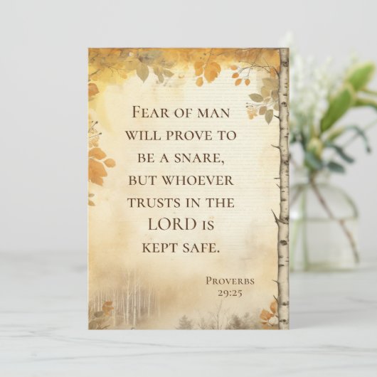 箴言29:25人の聖書への恐怖Verse Flat Card (スタンド正面)