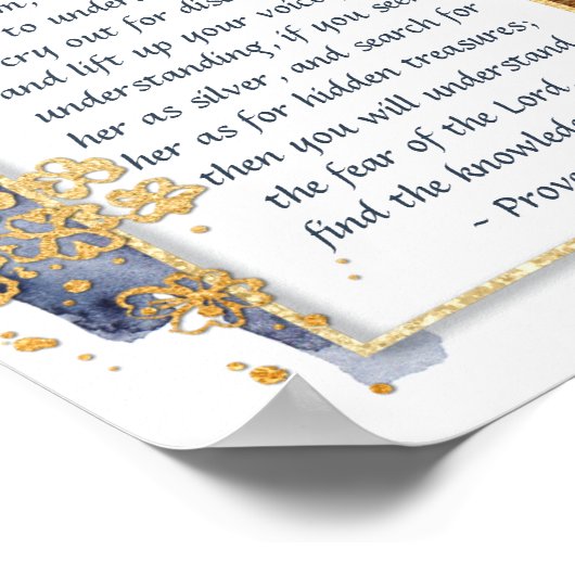 箴言2:1-5わたしの子よもしり、わたしの言葉を受け取りなさい ポスター (角)