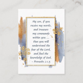 箴言2:1,5わたしの子よもしり、わたしの言葉を受け取れ 名刺