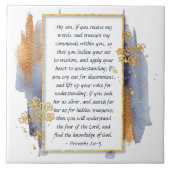 箴言2:1-5知恵に耳を傾ける タイル (正面)