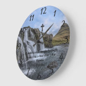 箴言2:7：キリスト教信仰祈りの言葉 ラージ壁時計 (傾斜)