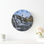 箴言2:7：キリスト教信仰祈りの言葉 ラージ壁時計 (ホーム)